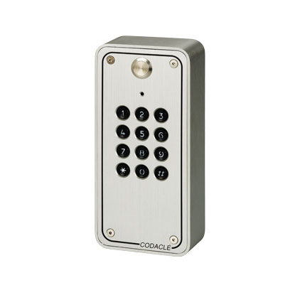 Vertical, panel mounted coded keyboard